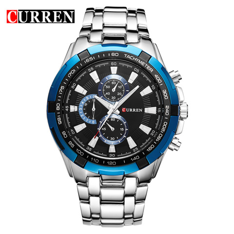 CURREN Fashion Business Men Watches Analog Sport Clock Full Steel Waterproof Wrist Watch For Men relogio masculino Male Clock ► Photo 1/6