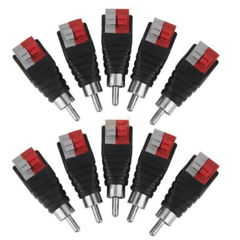 10 pcs Speaker Wire Cable to Audio MALE RCA Jack Connector Adapter Jack Plug for Bose Male Useful ► Photo 1/6