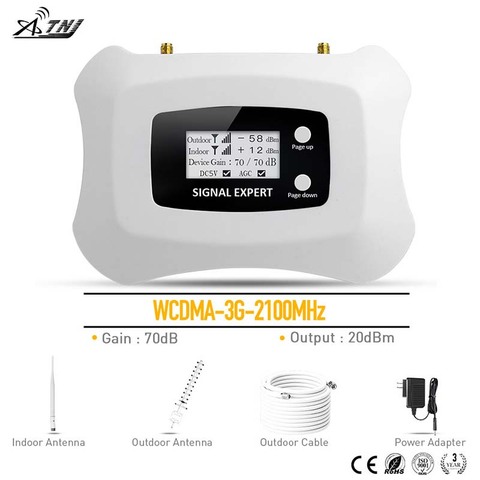 2022 WCDMA 3G 2100MHz Mobile Signal Booster 3G cellular signal amplifier Repeater with Yagi antenna kit MTS Beeline Vodafone ► Photo 1/6