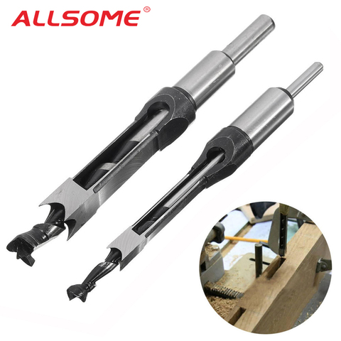 ALLSOME 10mm/16mm Square Hole Saw Auger Drill Bit Mortising Chisel Auger Drill Bit WoodWorking Tool HT1296-1298 ► Photo 1/6