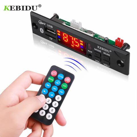 Kebidu Wireless Bluetooth 5V 12V MP3 WMA Decoder Board MP3 Player Car Audio USB TF FM Radio Module with Remote Control For Car ► Photo 1/6