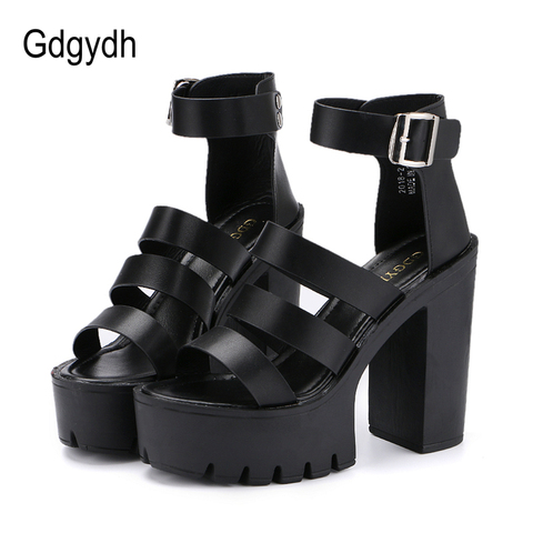 Gdgydh 2022 New Summer Shoes Women White Open Toe Button Belt Thick Heel Wedges Platform Shoes Fashionable Casual Sandals Female ► Photo 1/6