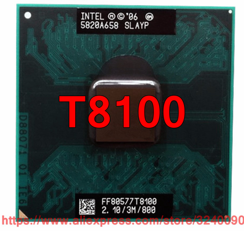 Original lntel Core 2 Duo T8100 CPU (3M Cache, 2.10 GHz, 800 MHz FSB, Dual-Core) For GM45 PM45 Laptop processor free shipping ► Photo 1/1