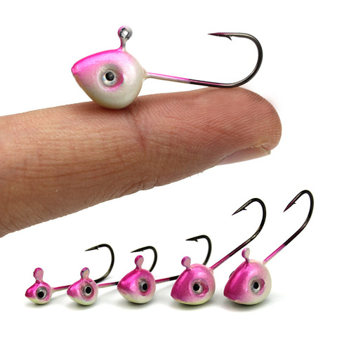 5pcs/lots 0.5g/1g/2g/3g/4g/5g/Luya mini fish lead hook can be used with soft insect hook jig heads pink color fishing hooks ► Photo 1/5