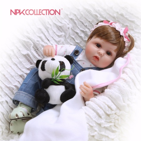 NPKCOLLECTION Silicone Reborn Baby Dolls Baby Realistic Alive Boneca Bebe Lifelike Real Girl Doll Reborn Birthday Christmas ► Photo 1/6