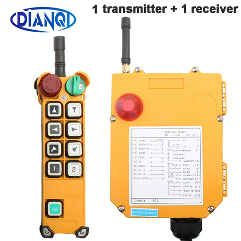 F24-8D 8S Industrial Wireless Radio remote controller switch speed control Hoist Crane Control Lift Crane With protective cover ► Photo 1/4