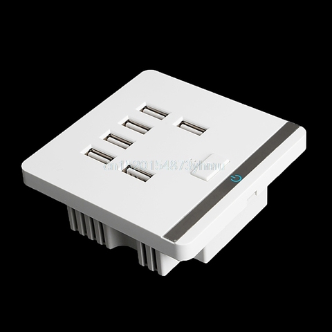 3.4A 6 Port USB Wall Charger Socket Power Receptacle Outlet Plate Panel Switch hot selling ► Photo 1/1