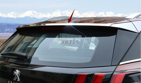 For Peugeot 3008 GT 2016 -2022 Second Generation Car Rear Back Spoiler Lip Wing Add-on Sticker Trim Cover Glossy Stainless Steel ► Photo 1/3