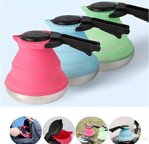 1.5L Travel folding silicone teakettle portable home water kettle ► Photo 1/1