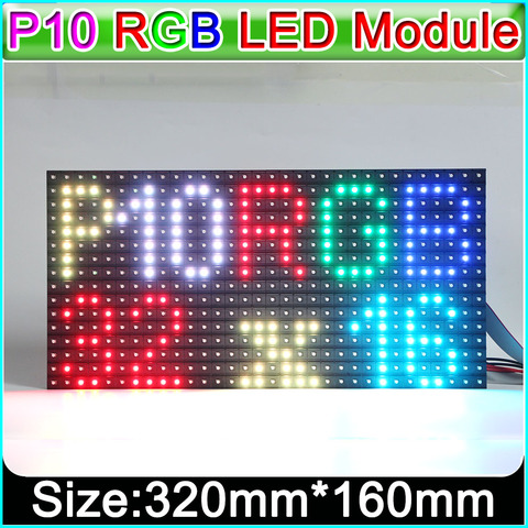 P10 LED Panel, Full Color Display Module SMD 3IN1 RGB, Indoor LED Matrix 320*160mm,HUB75,1/8Scan ► Photo 1/5