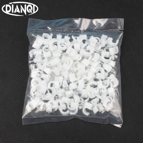 6MM Circle Path Circle cable clips cable nail wire clips 100PCS/bag 6mm cable clips Round white Y6 ► Photo 1/5