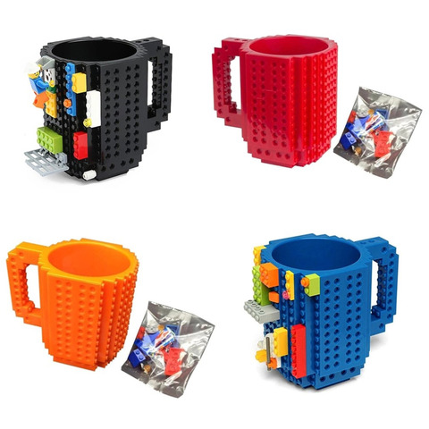 Creative DIY Build-on Brick Mug Lego Style Puzzle Mugs, Building