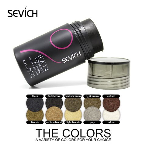 sevich bottle 12g Hair Building fibers Keratin Hair Loss Instant Thickening Hair Fibers Styling Powder 10colors hair increase ► Photo 1/6