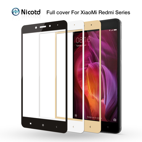 Nicotd Tempered Glass For Xiaomi Redmi 4X Full cover Screen Protector Film for Xiomi redmi Note 5 pro 6A 6 pro 5 plus Note 5A 4X ► Photo 1/6
