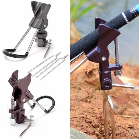 140x370mm Adjustable Stainless Steel Fishing Rod Pole Ground Insert Bracket Support Foldable Holder Rack AU Stand ► Photo 1/6