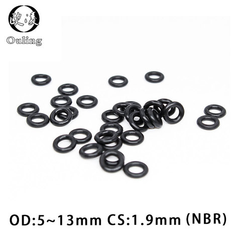 50PC/lot Sealing O-Ring Black Rubber Ring NBR CS1.9mm OD5/5.5/6/6.5/7/8/8.5/9/10/10.5/11/11.5/12/13mm Oil resistance Gasket ► Photo 1/6