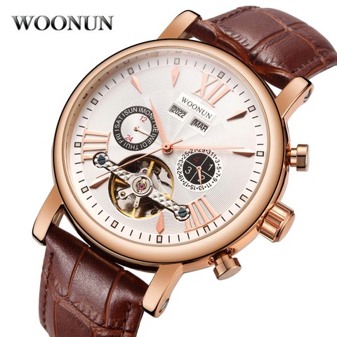 2022 New Tourbillon Watch Mens Multifunction Mechanical Watches Top Brand Luxury Rose Gold Plated Automatic Watch For Men  ► Photo 1/1