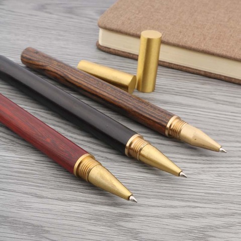 Red Wooden Rollerball Pen With Half Rubber GIFT PEN Golden Trim Stationery Office School Supplies ► Photo 1/6