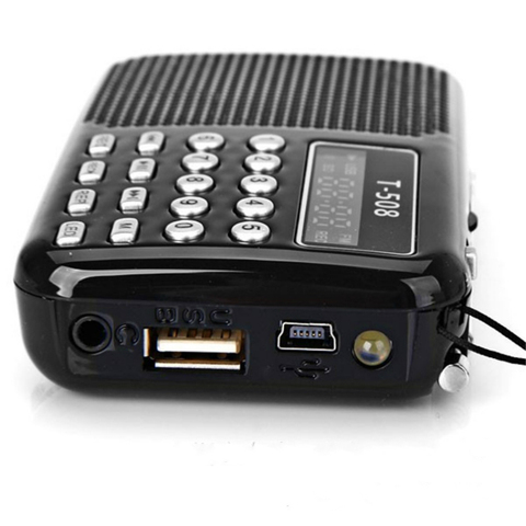 Mini Portable LED Screen Stereo T508 FM Radio Speaker Support USB TF Card MP3 Music Player Mini Magnetic Speaker ► Photo 1/4