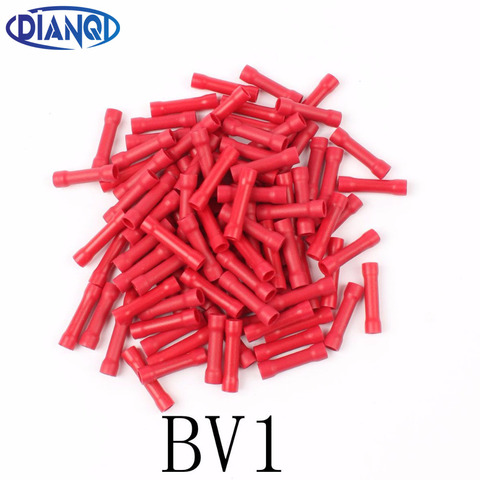 BV1 BV1.25 Full Insulating Wire Connector wire connector Butt Connectors Crimp Electrical Wire Splice Terminal 100PCS/Pack BV ► Photo 1/5