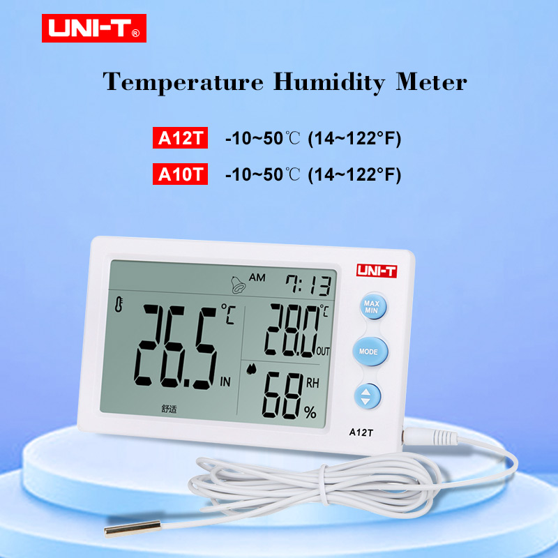 UNI-T A12T Digital Thermometer-10-50 (14~122F) Hygrometer temperature  Humidity Meter Alarm Clock - Price history & Review, AliExpress Seller -  UNI-T Direct Shop Store