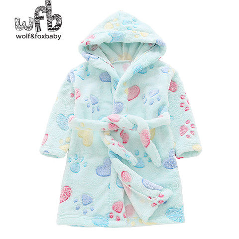 Retail 2-10 years cotton dressing gowns flannel home gown children's home clothes line with bathrobe pajamas autumn fall winter ► Photo 1/6