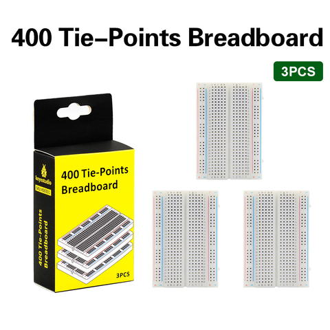 3PCS HIGH QUALITY 400 Holes Mini Solderless  PCB Breadboard Universal Test  Breadboard with keyestudio color  Packaging ► Photo 1/1