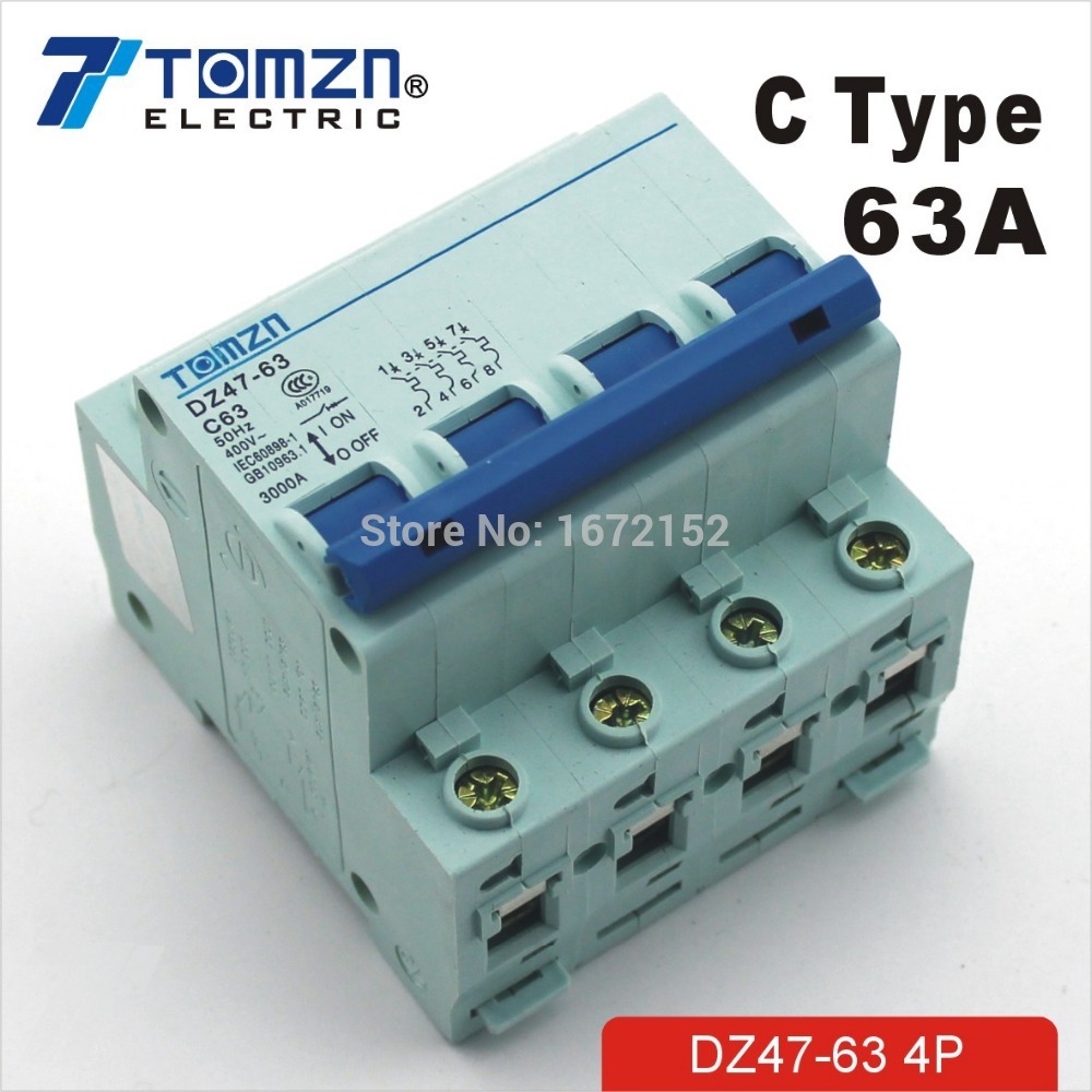 1P 16A D type 240V/415V 50HZ/60HZ Mini Circuit breaker MCB C45 