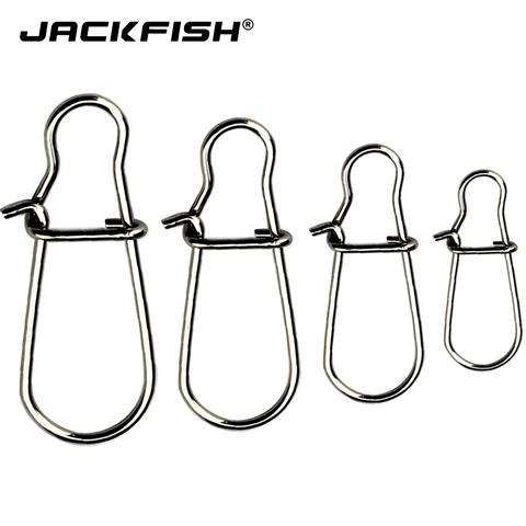 JACKFISH Fishing Accessories 100pcs/lot #000-#4 Stainless Steel Rolling Barrel Swivel Safety Snap Solid Rings Tackle ► Photo 1/6