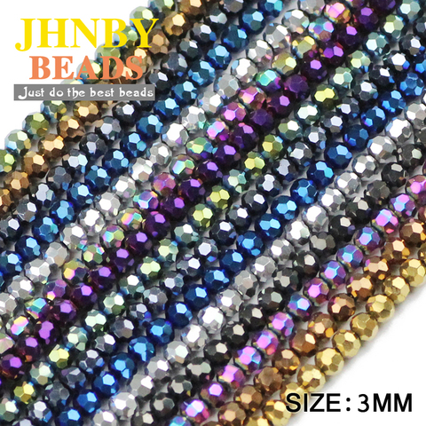 JHNBY Football Faceted shape Austrian crystal 200pcs 3mm plated color Round Loose beads Jewelry bracelet accessories making DIY ► Photo 1/5