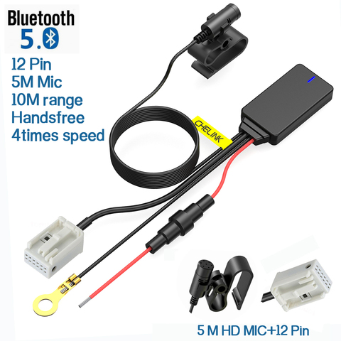 12pin Car Handsfree Wireless Bluetooth 5.0 Module Aux Adapter Dongle Audio Stereo new For VW RCD510 RCD310 RCD300 RCD210 ► Photo 1/6