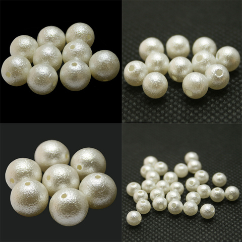 New Pick Size 4.6.8.10.12.14.16.18.20mm ABS White Imitation Pearl Beads Round Bead Wrinkled skin fit DIY Bracelet Making ► Photo 1/6