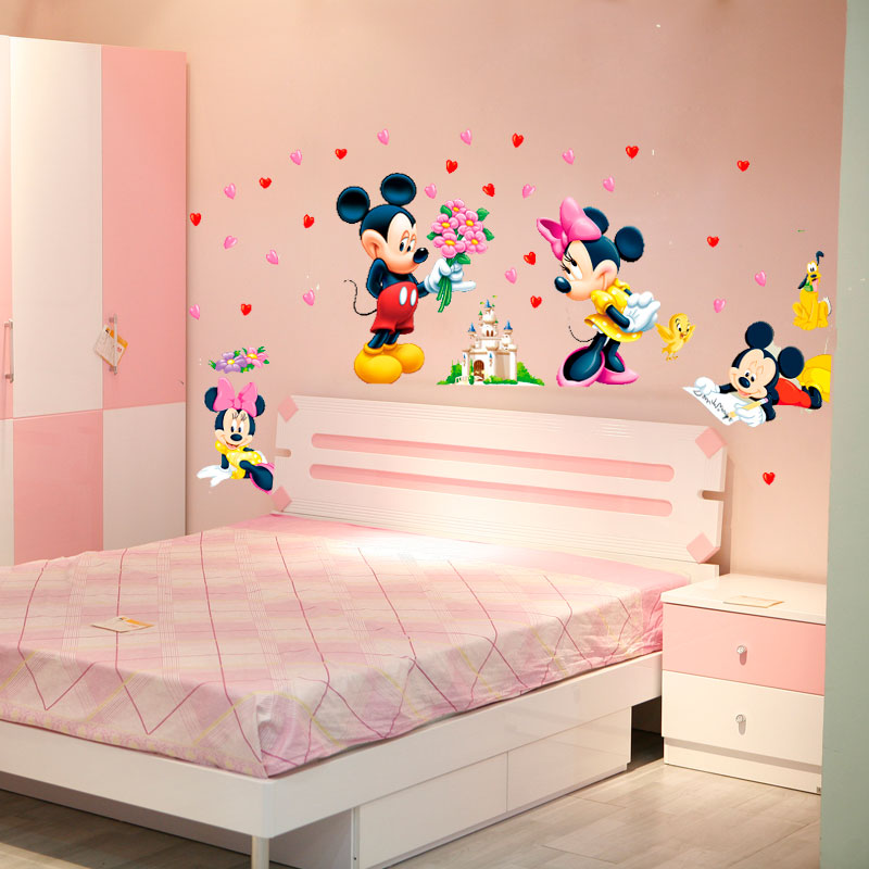 Cute Minnie Mouse Wall Stickers Vinyl Decals Kids Girls Nursery Baby Room Decor 