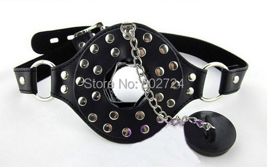 Fetish Faux Leahter Bdsm Bondage Open Mouth Gag Bite Ring Gags With Head Strap Sex Toys For
