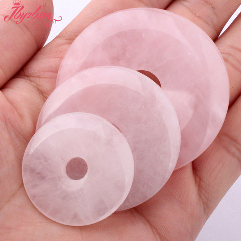 30,40,50mm Natural Donut Round Rose Crystal Gem Stone Beads 1 Pcs,For DIY Pandant Jewelry Making Accessories,Free Shipping ► Photo 1/4
