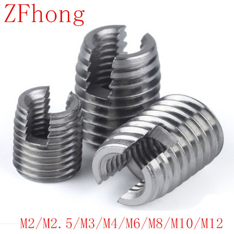 20pcs 10PCS 5PCS M2 TO M12 stainless steel Threaded Inserts Metal Thread Repair Insert Self Tapping Slotted Screw Threaded ► Photo 1/1