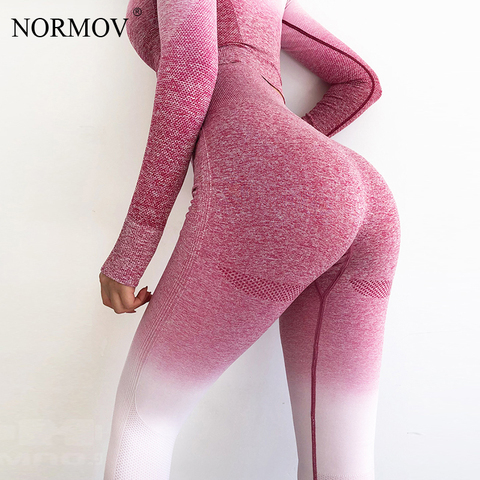 NORMOV Seamless Leggings Women High Waist Push Up Fitness Pants