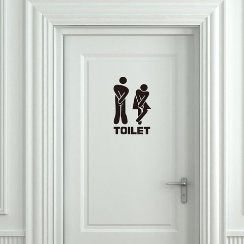 Creative Funny Toilet wall/Door sticker bathroom decoration vinyl home decor decals waterproof poster wall stickers on the wall ► Photo 1/4