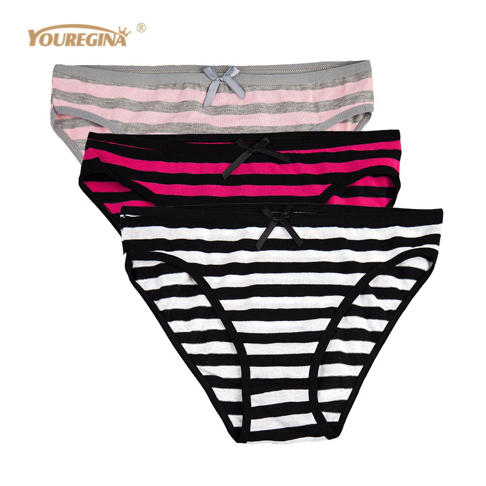 Women's Panties Sexy Cotton Crotch Briefs Female Underwear Lingerie Bikini  Ladies Knickers Breathable Striped 3 pcs/set FUNCILAC - Price history &  Review, AliExpress Seller - FUNCILAC Official Store