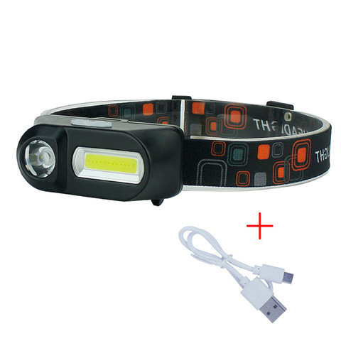Mini COB LED Headlight Head Lamp 6-Mode USB Charging Rechargeable 18650 Night Fishing Flashlight Camping Frontal Head Torch ► Photo 1/6