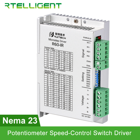 Rtelligent Nema23 24 R60-IR Potentiometer Speed-Control Switch Stepper Motor Driver Trigger Motor Star by Normal Switching Value ► Photo 1/6