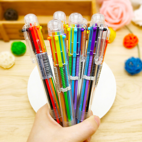 Jonvon Satone 20pcs Ball Point Pen Marker Korea Creative Stationery Pen 6 Color In 1 Ballpoint Pen Color School Supplies For Kid ► Photo 1/5