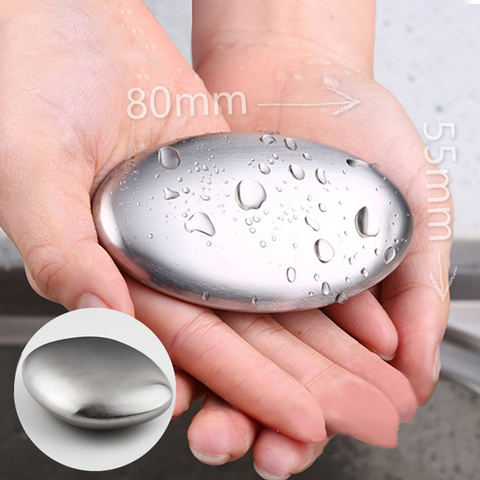 Kitchen Bar Stainless Steel Anti-odor Soap Onion Fish Garlic Odor Absorber Oval Shape Metal Eliminating Odor Tools ► Photo 1/5
