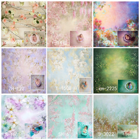 1.5*1.5m Flower Photo Background Customized Newborn Baby Shower Fairy Tale Polyester Photography Backdrops for Photo Studio ► Photo 1/6