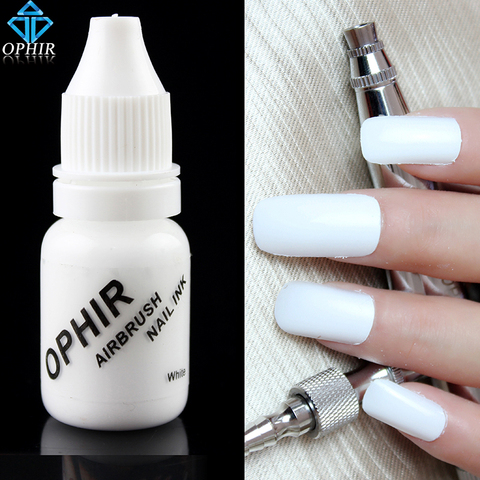 OPHIR WHITE Acrylic Paint Airbrush Nail Ink Pigment for Nail Stencil Nail Art Polish 10 ML/Bottle Airbrush Nail Tools _TA098-2 ► Photo 1/6