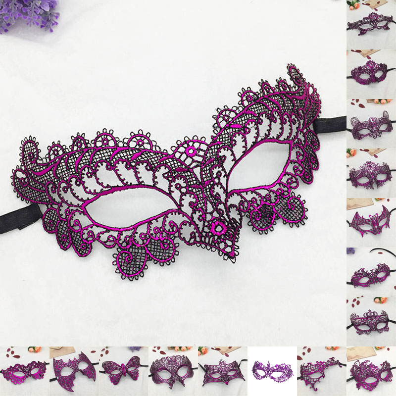 1pc Women's Black Lace Masquerade Mask For Makeup And Party