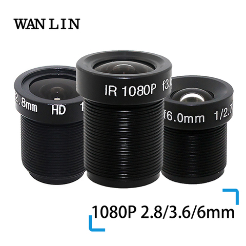 WANLIN 1080P 2.8/3.6/6mm CCTV LENS Security Camera Lens M12 2MP Aperture F1.8, 1/2.5