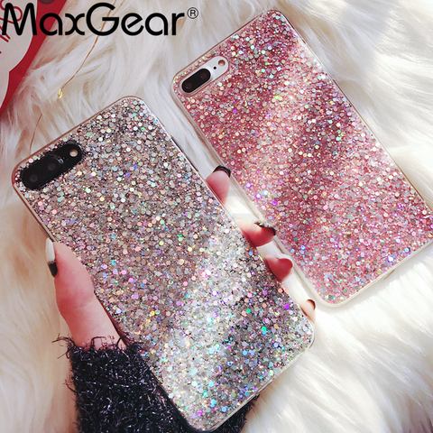 Iphone 6s Case iphone 6/6s/7/8 Plus/x/xr/xs Max Glitter Sequins Case  - Soft Tpu Cover