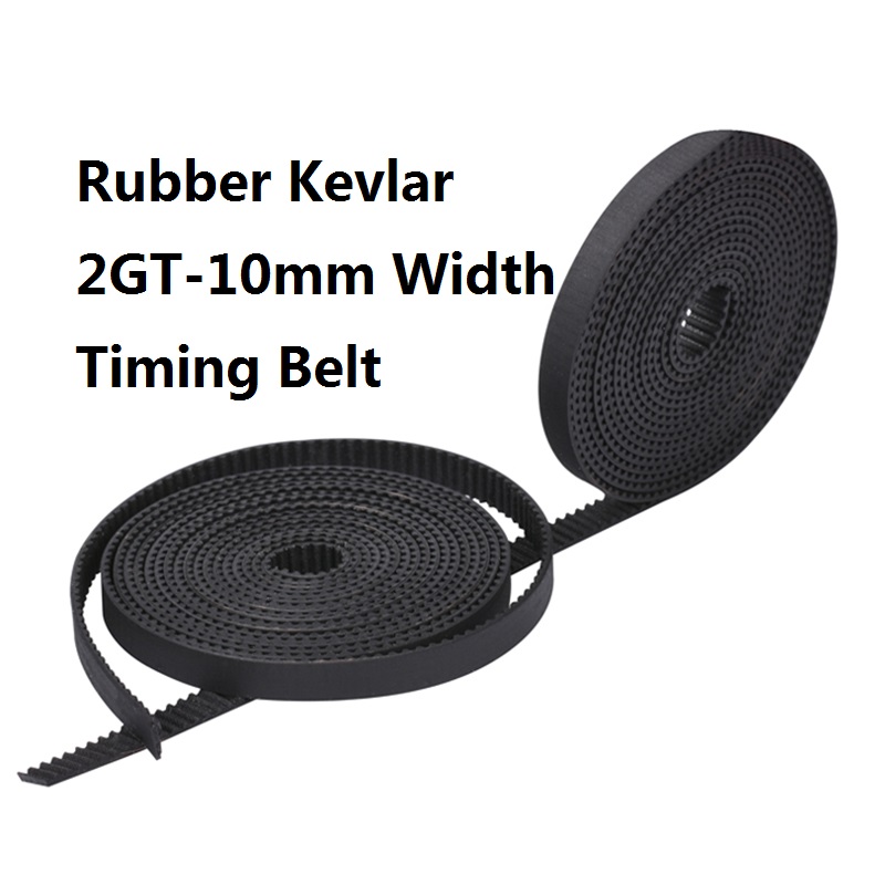Rubber Kevlar Timing Belt GT2 Belt Black Color 2GT Open Timing Belt 10mm Width 5M for 3D Printer 