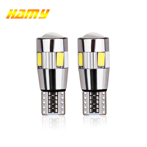 2x T10 W5W Car LED Turn Signal Bulb Canbus Auto Interior Dome Reading Light Wedge Side Parking Reverse Brake Lamp 5W5 5630 6smd ► Photo 1/6